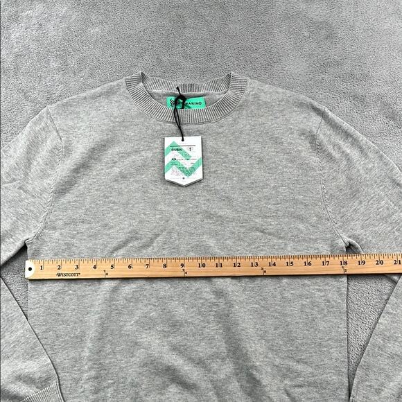 NEW Mio Marino S 100% Cotton Soft Comfy Longsleeve Men's Gray Crew Sweater - Picture 3 of 9